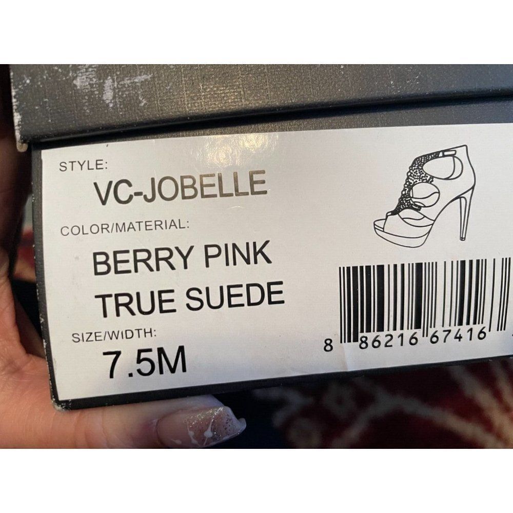 Vince Camuto Jobelle Berry Pink True Suede embellished 7.5 - Picture 9 of 9
